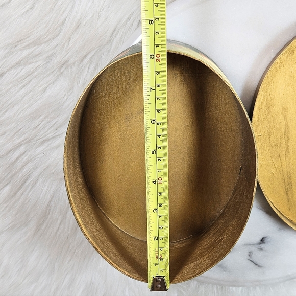 Vintage Primitive Tole Hand Painted Wooden Trinket Box 8x3.5x6.5 in - Picture 11 of 11